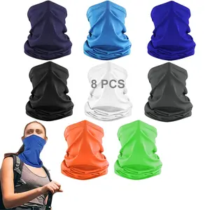 8-piece set of neck gaiters and balaclava masks - Cooling, quick-drying + multifunctional face mask, ice-cool technology (10% spandex), unisex - Windproof and sandproof, suitable for skiing and motorcycling - One size fits all