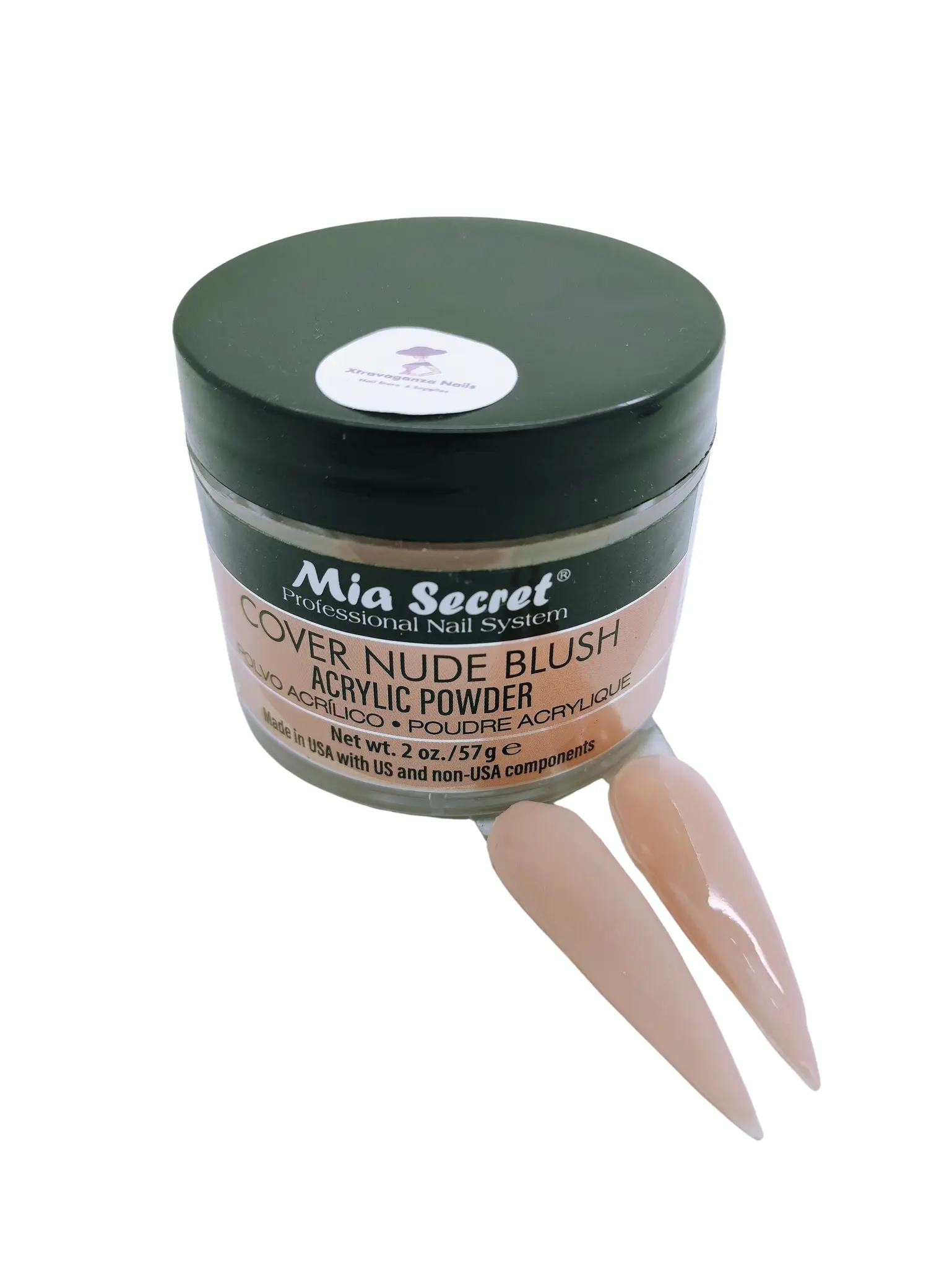 Mia Secret Nude Blush Acrylic Polymer Powder Jar - Professional Polymer Powder Technology, Smooth Application, 2oz (57g/2 fl oz), Flawless Nail Surfaces, Polished Finish, for Nail Art Enthusiasts, 2 Fluid Ounces