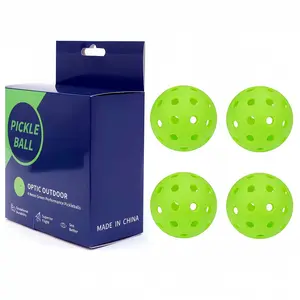 Sports Outdoor Pickleballs, 4 Pickleball Balls, 40 Hole Outdoor pickle ball, USAPA Approved Pickle Ball for Tournament Play, Crack-Resistant, Advanced Aerodynamics