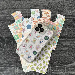 Summery Clear Phone Case Insert - Custom Cardstock Skin for iPhone with Colorful Patterns and Versatile Design Aesthetic Personalized No Warranty