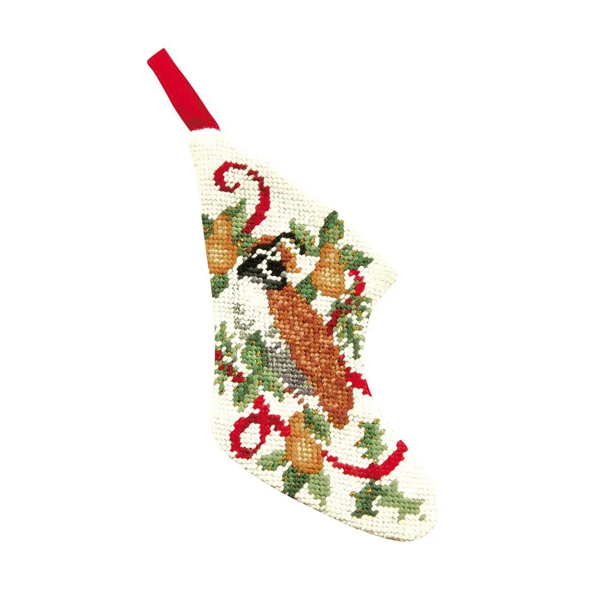 C&F Home Partridge In Pear Petit Point Mini Stocking