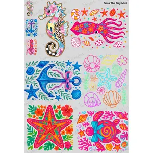 Seas The Day Mini DTF Transfer Gang Sheet 24.5" wide x 36" long Direct To Film