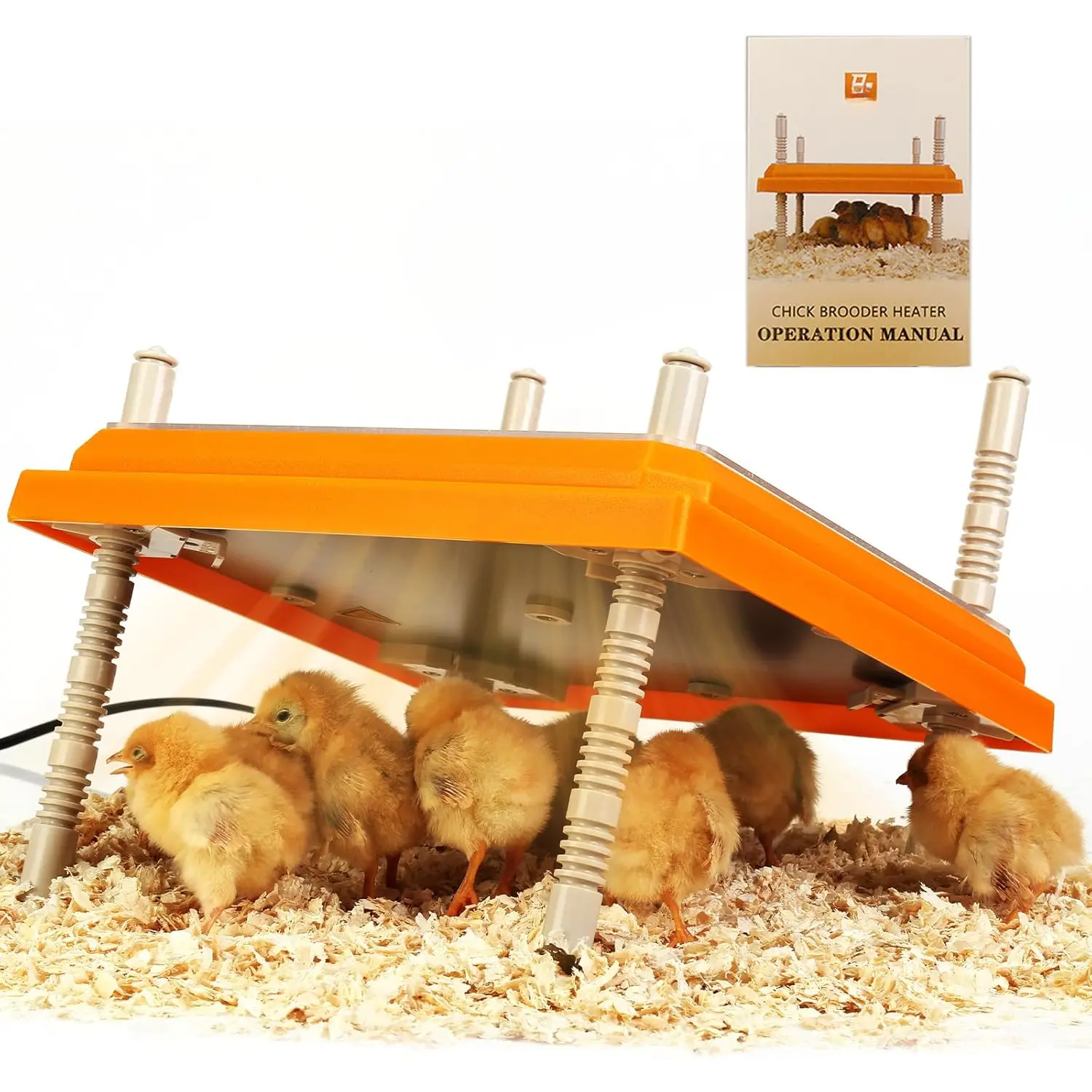 Brooder Heater for Chicks: Chick Brooder Heating Plate with Easy- Cleaning Plate Poultry Coop Heater Chicks Warmer 10" x 10" for 15 Chicks Adjustable Height Brooding Heater 15 Watts