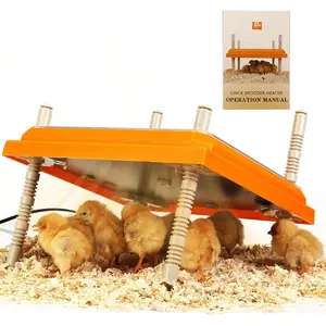 Brooder Heater for Chicks: Chick Brooder Heating Plate with Easy- Cleaning Plate Poultry Coop Heater Chicks Warmer 10" x 10" for 15 Chicks Adjustable Height Brooding Heater 15 Watts