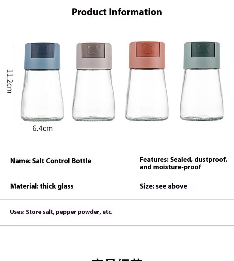New home kitchen seasoning salt control bottle push-type quantitative seasoning bottle sealed moisture-proof seasoning bottle salt bottle spice bottle