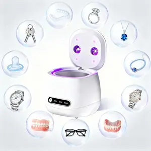 Ultrasonic Cleaner 15W 45Khz Professional Cleaner for Retainers & Dentures: Braces, Mouth Guard, Aligner, Jewelry Rings