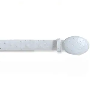 Los Altos Men's White Ostrich Cowboy Belt