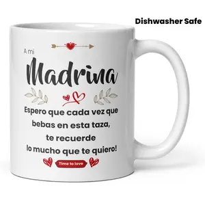 Kembiove 11oz Photo & Text Mug - Madrina Godmother Gift with Spanish Love Quotes, Insulated Coffee Cup, Dishwasher Safe Reusable Cup for Tea, Hot Chocolate, Birthdays & Special Occasions, Special Occasion Mug |   Heartfelt Message Mug |   Coffee Cup, Coff