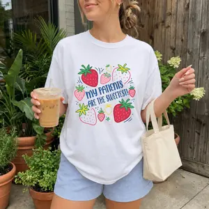 Comfort Colors Strawberry Pediatric Nurse Shirt, Peds Nursing T-Shirt, Cute RN Tee, NICU PICU Nurse Shirt, Nurse Appreciation Gift