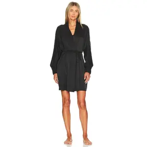 LUNYA Washable Silk Robe in Immersed Black
