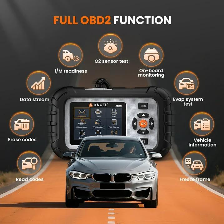 ANCEL AD710 ABS SRS OBD2 Scanner Automotive Scan Tool with ABS Bleeding, EPB Reset, Battery Test, Live Data, Full OBD2 Modes, Car Code Reader Diagnostic Tool