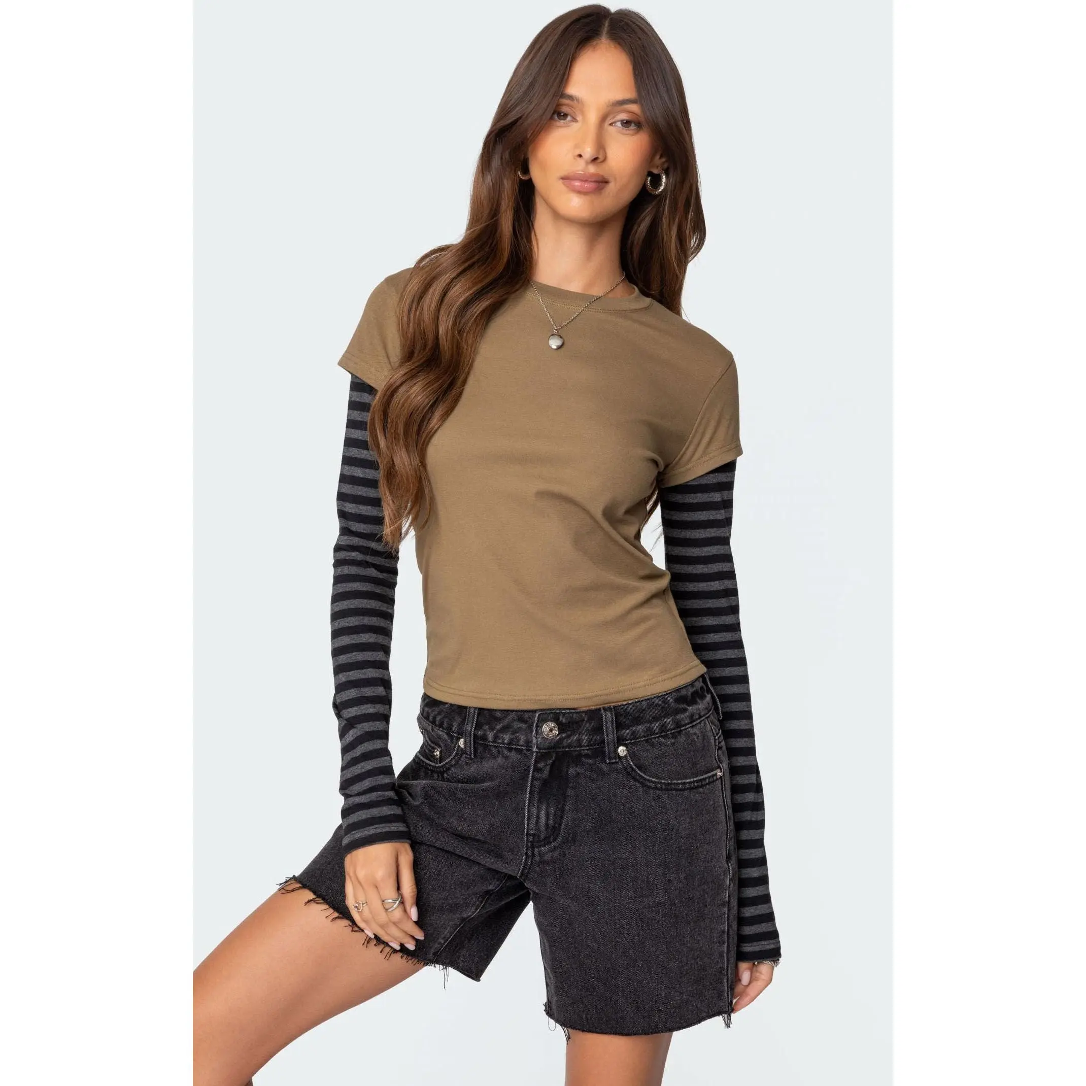 Edikted Women's Eliana Layered Long Sleeve T-Shirt Edikted Women's Eliana Layered Long Sleeve T-Shirt