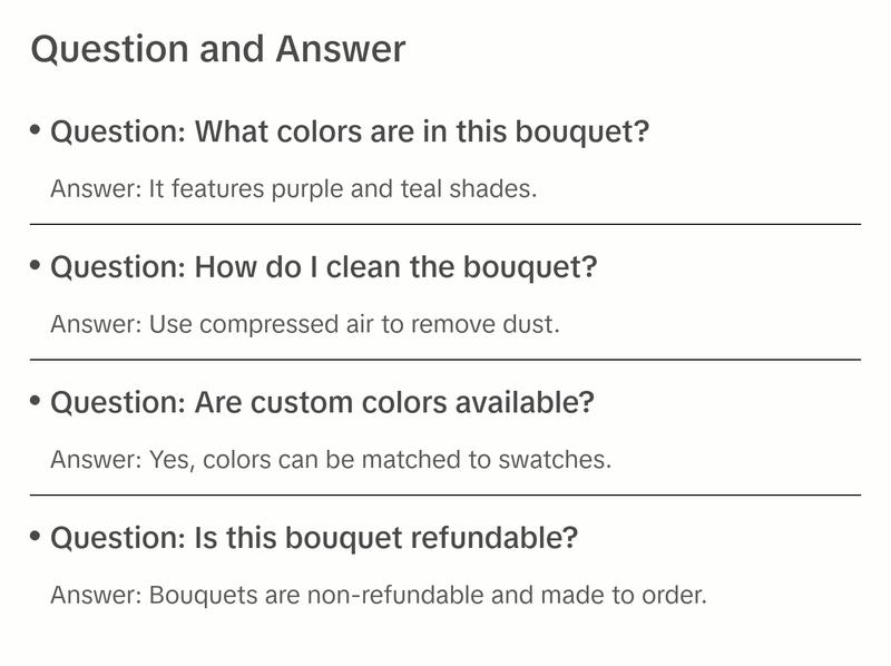 Moody Jewel Toned Wood Flower Bouquet, Teal and Purple Sola Bride Bouquet, Hanging Greenery Bouquet