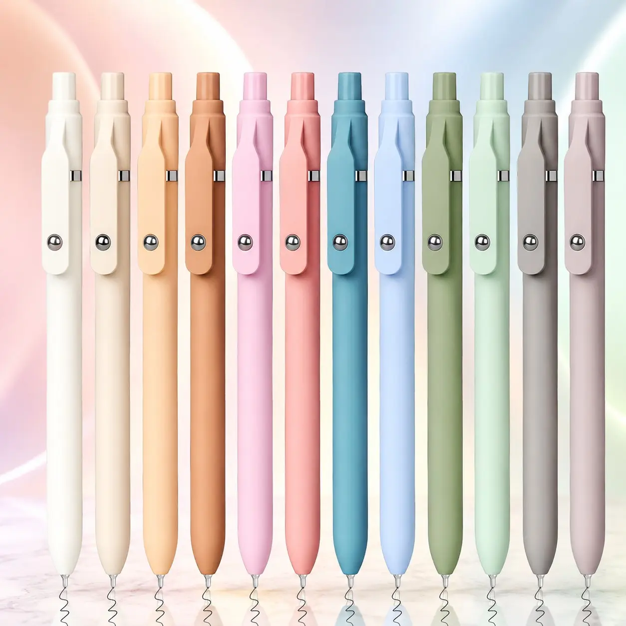 2026 Ballpoint Pens Retractable, 3/6/12/18 Pcs Black Pens ballpoint with Comfort Grip, Smooth Writing Fidge Pen for Journaling, Cute Office and School Supplies Bulk Pens, 1.0mm Medium Point Black ink White Writing Stationery