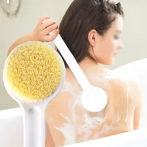 Long Handle Bath Body Brush for Shower | Soft Bristles Back Scrubber for Exfoliating & Deep Cleaning | Ergonomic Anti-Slip Shower Brush