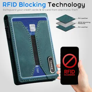 Denior for MagSafe Wallet Magnetic Card Holder, RFID Slim Card Holder, 3 Card Slots, Magnetic Compatible Slim for IPhone 17/16/15/14/13/12 Series Phone Wallet