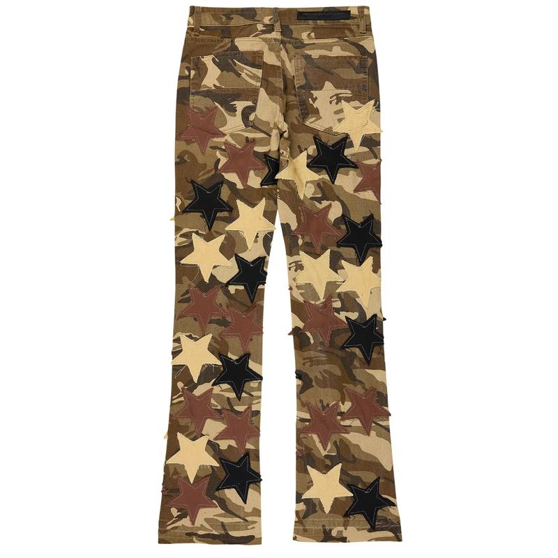 StarLane Brown Camo Stacked Flare Jean