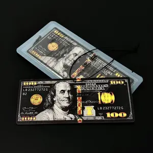 Automotive Premium Air Freshener, Luxury Black&Gold Dollar Bill Hanging Fragrance
