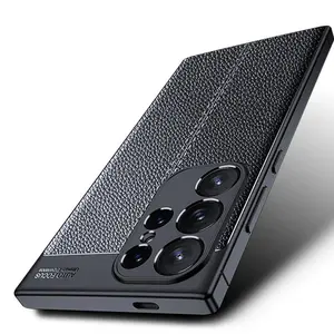 Luxury Faux Leather Phone Case, 1 Count Shockproof Phone Protective Cover, Phone Accessory Compatible With Samsung Galaxy S24/23/22 Ultra