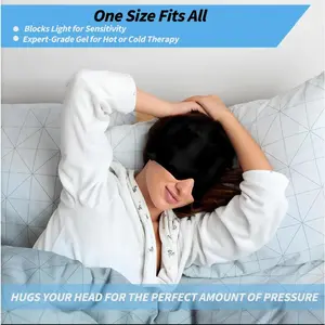 Gel Ice Headache Migraine Relief Hat Cold Compress Therapy Cap Ice Head Wrap Pack Eye Mask For Pressure Relieve Pain Ice Hat,Suitable for Home breaks, before sleep, office