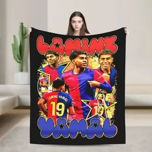 Lamine Y-Yamal Blanket Flannel Summer Winter Football Soccer  Multifunction Super Warm Throw Blanket for Sofa Bedroom Bedspread