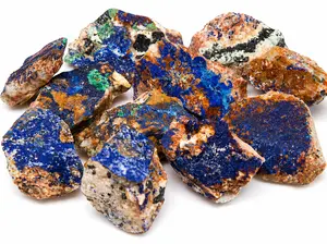 Azurite with Malachite Natural Crystal Rough Stones | Blue & Green Mineral Specimens for Collection, Display & Decor (1lb)