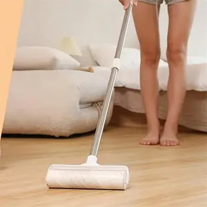 Large Hair Roller Brush with Extendable Handle, Long-Handled Sticky Mop, Ideal for Carpets, Cars, Clothes, Pet Fur Removal