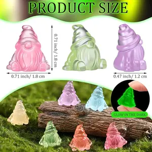30 Pcs Mini Resin Luminous Gnomes Bulk Tiny Fairy Resin Statues Glow in the Dark Small Gnomes Miniature Figurines for Landscape Outdoor Patio Yard Lawn Plant Pots Fairy Decor (Vivid)