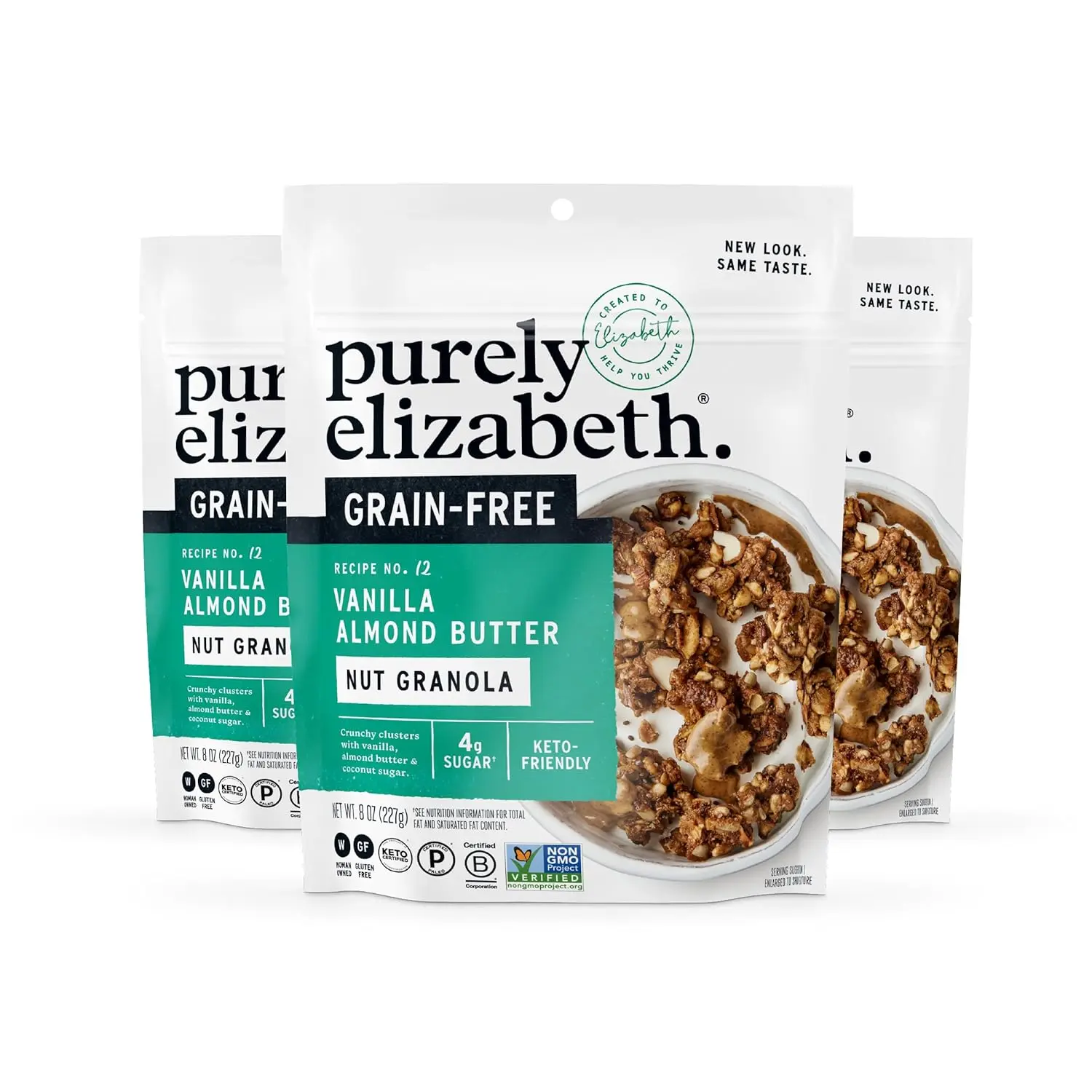 Purely Elizabeth, Granola Vanilla Almond Butter MCT Grain Free, 8 Ounce