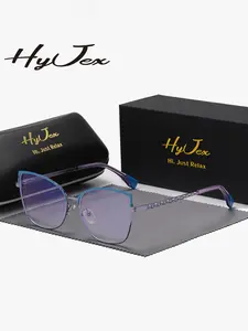 HyJex 1 Piece Unisex Elegant And Charming Full Frame Plaon Glasses Exhibiting Artistic Sense Cat Eye Frame Plaon Glasses