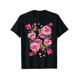 Stylish Pink Rose Graphic Tees For Men And Women Premium Cotton Comfort Sizes S To XXXL Perfect For Outdoor Wear