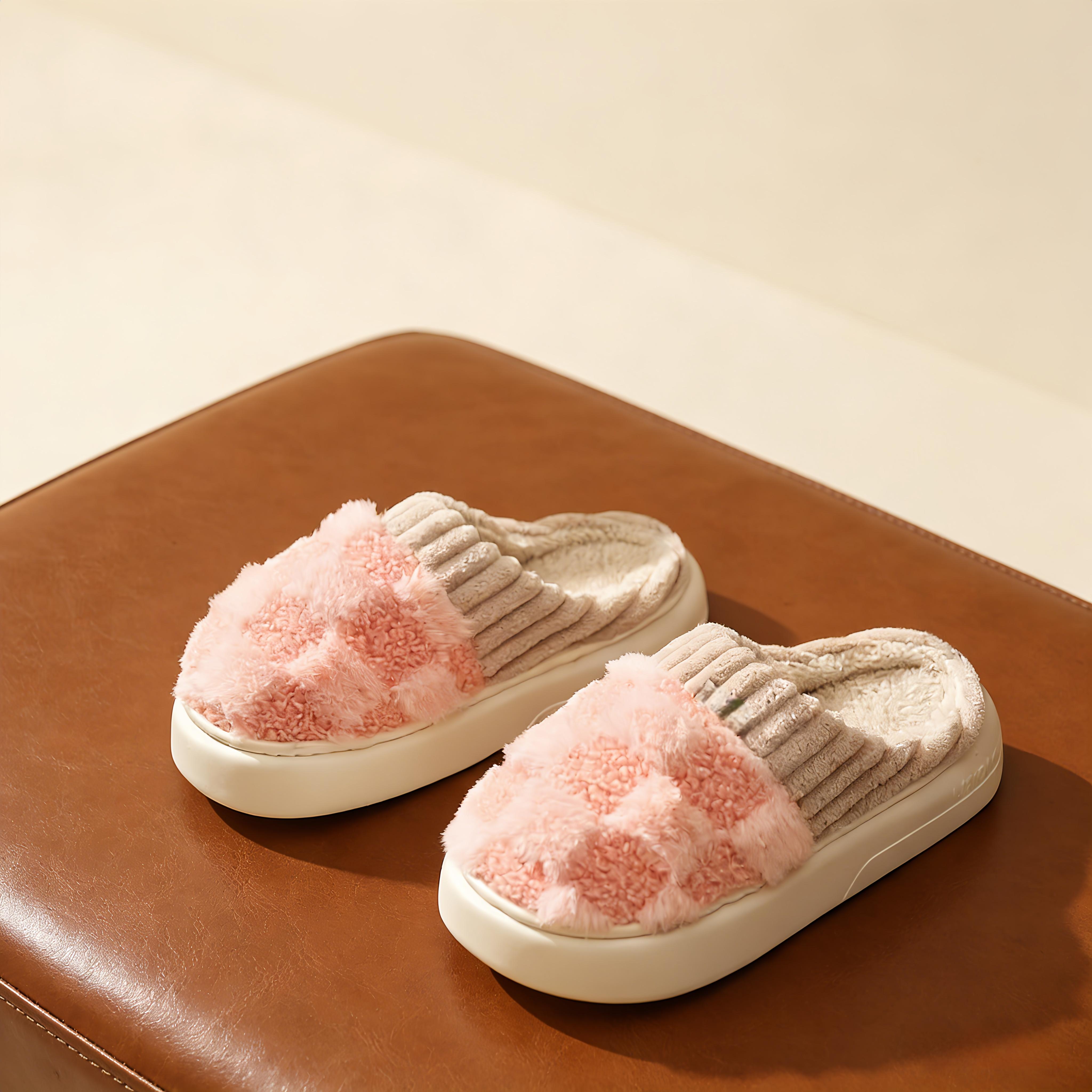 Women's Fuzzy Memory Foam Slippers Home Fuzzy Casual Indoor Outdoor Shoes with Memory Foam & Faux Fur Lining for Men Cozy Slippers Soft Footwear, Women's Shoes