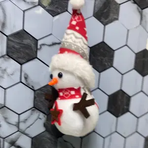 THE Zappy BOX Hanging Snowman Christmas Ornament, Medium Sized, 24 x 6 cm, Fabric, Christmas Occasion