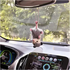Possum Car Charm - 2026New Opossum Gifts Rearview Mirror Accessory Swinging Car Ornament, Cute Car Mirror Aesthetic Decor Hanging Pendant Accessories Things,