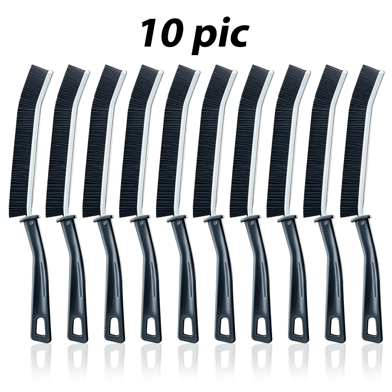 Crevice Cleaning Brush(10pcs), Bathroom Gap Cleaning Brush, Hard Bristle Brush for Cleaning, Multifunctional Gap Brush, for Blind, Baseboard, Fan, Window or Sliding Door Track Hand Tools Handle
