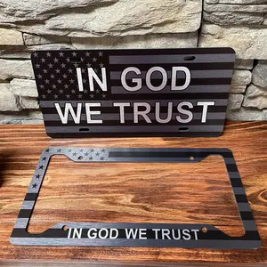 American Flag In God We Trust Tag and Frame Combo | Perfect for anyone who loves God and Country! | Made in the USA Decor Print