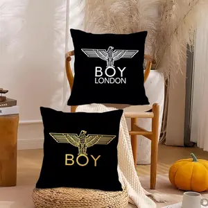 Brand B-BOY LONDON Cushion Cover Soft Short Plush Fabric Double-Sided Print Organic Breathable Sofa Pillow Case, Home Machine Washable in Warm Winter Perfect for Home Decor Home Child Gift