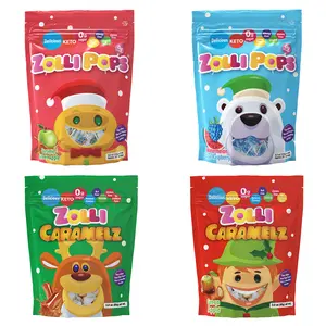 Zolli Holiday Lollipops & Caramel Bundle - Zero Sugar, Keto, Gluten Free, Allergy Friendly, No Artificial Dyes, Kosher Candy Snack Sweet