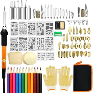 Wood Burning Kit 110 Pieces Wood Burning Tool with Adjustable Temperature 200-420°C Professional Wood Burner Pen for Embossing Carving Soldering