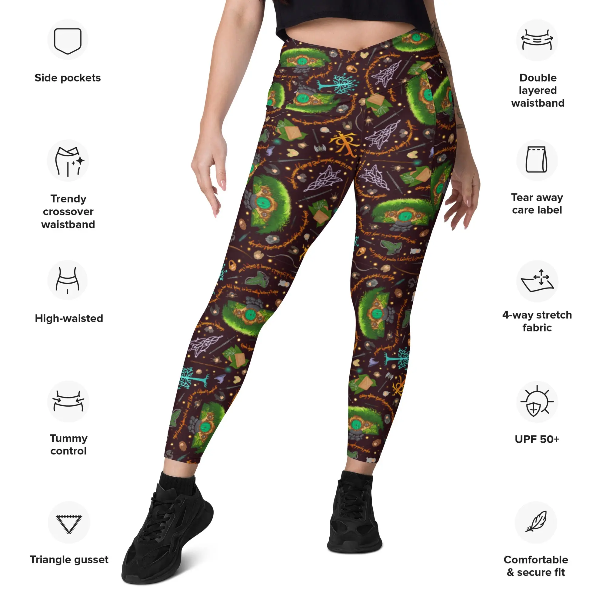 Speak Friend Crossover leggings with pockets