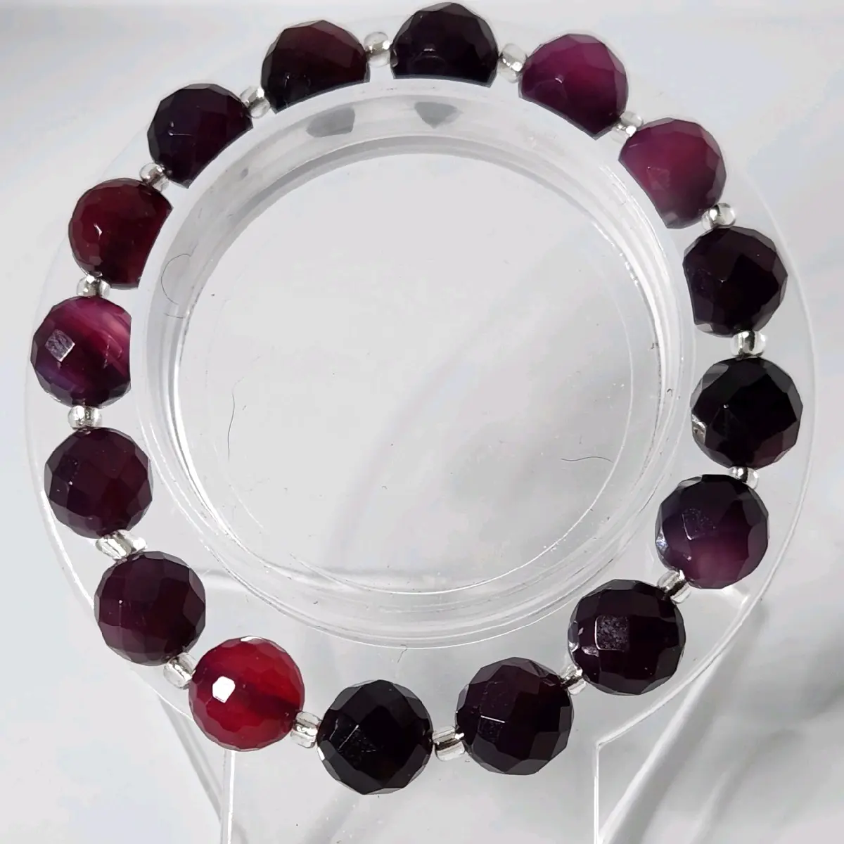 Stunning Purple Agate Crystal Faceted Bracelet