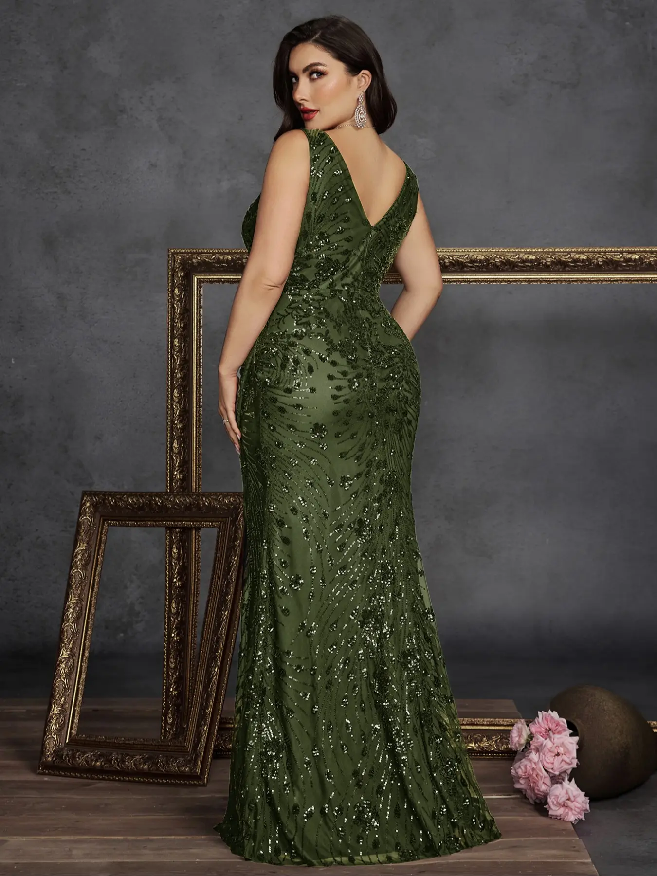chinese dress ladies Higher Level Sequin Maxi Dress