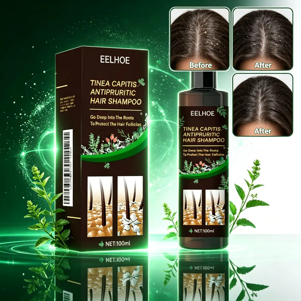 EELHOE Psoriasis Shampoo, Seborrheic Dermatitis Shampoo, Folliculitis Shampoo, Anti-Fungal Shampoo for Dandruff, Oil-Control, Scalp-Soothing, Dandruff-Removing, and Itch-Relieving Shampoo 100ml