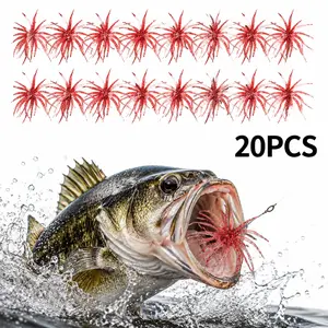 Creature 20PCS Bait Dice Baits for Bass Fishing, Fuzzy Dice Fishing Lures with Rubber Legs, Soft Plastic Lure for Freshwater Soft Plastic Baits for Bass Fishing