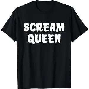 Scream Queen Punk Goth Horror Movie Fan T-Shirt Gothic Punk Rock Graphic Tees for Women Men Halloween Party Top