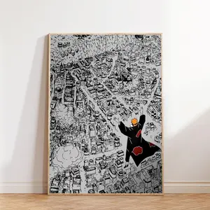 Naruto Shippuden Frameless Poster - Pain Poster Printable Anime Poster Printable Wall Art