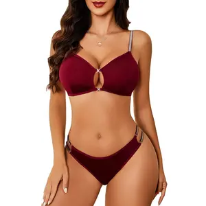 Avidlove Women's 2-Piece Cut-Out Sexy Lingerie Set, Strappy Bra and Panty Underwear