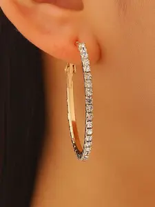 Fashion High-End Ear Cuffs Set, Rhinestone Earrings for Women, Simple Full Diamond Large Medium Small Circles, Versatile for Multiple Occasions