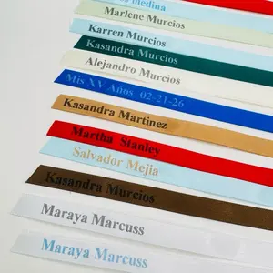 100-12pcs Personalized Quinceañera & Baptism Ribbons - Customized Event Decorations  for Special Celebrations Not folded ribbons