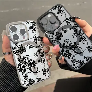 Patterned Butterfly Magsafe Case for iPhone 17 Pro Max Air 16 16e 15 14 Plus 13 12 11 X XS Acrylic Magnetic Anti-Scratch wireless charging compatible Phone Back Cover Valentine's Day Gift 2D printing